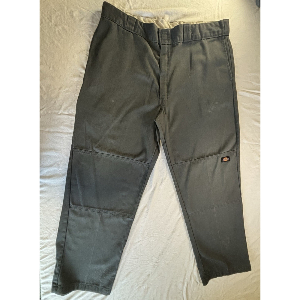 Dickies Loose Fit Double Knee Work Pants 40x32 Gray Heavy Duty Carpenter